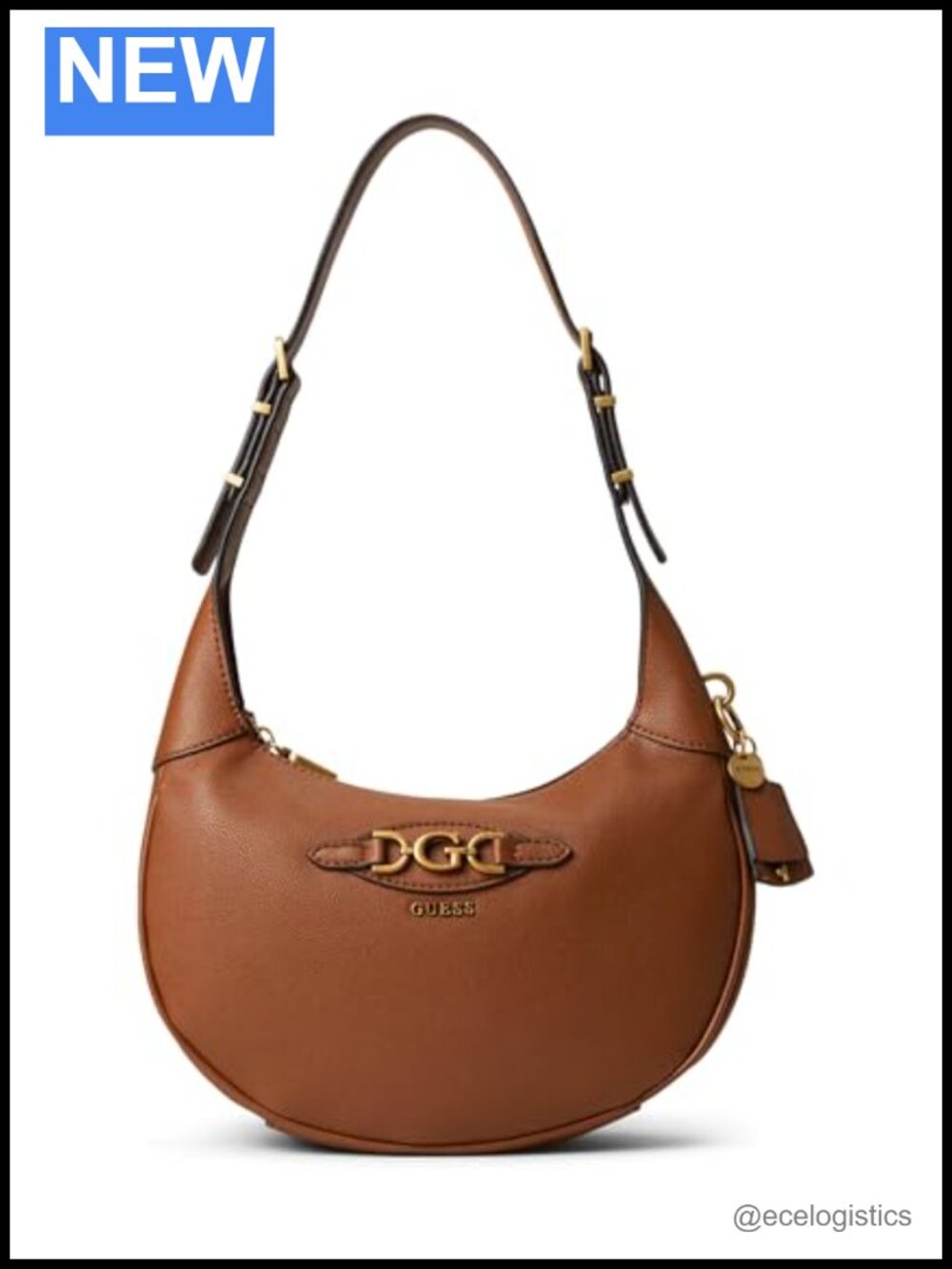 GUESS Hobo Bag with Antique Bronze Hardware and Zip Pocket